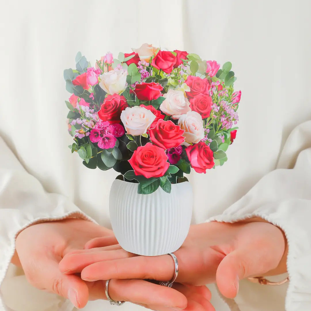 Mini Rosy Radiance Pop-Up Bouquet – PetalPal